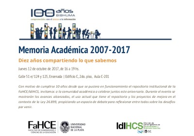 10 años memoria académica