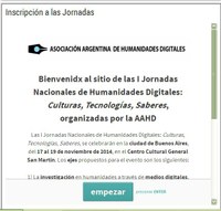 I Jornadas de la Asociación Argentina de Humanidades Digitales: segunda circular