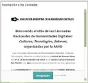 I Jornadas de la Asociación Argentina de Humanidades Digitales: segunda circular